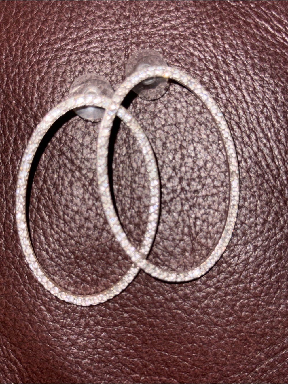 Touchstone Crystal Pave Hoop Earrings in Silver